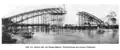 Floating the steel superstructure on the river during construction.
