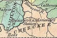 Map of a part of Cherokee territory in 1827