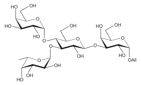 Allyl α-L-fucopyranosyl-(1→3)-[α-D-galactopyranosyl-(1→4)]-α-D-glucopyranosyl-(1→3)-α-D-galactopyranoside