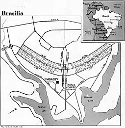 Brasilia, urban plan by Lucio Costa, government buildings by Oscar Niemeyer, 1956-1963