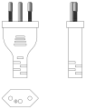 Diagram of the a Brazilian NBR 14136 plug with insulated pins.