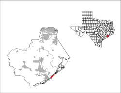 Location of Surfside Beach, Texas