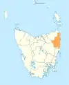 Map showing Break'O Day LGA in Tasmania