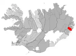 Location of the Municipality of Breiðdalshreppur