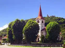 Brekov Castle viewed from the village church