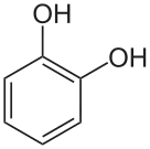 Chemical diagram of a catechol structure.