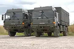 British Army HX60s; the HX family are a range of purpose-designed tactical military trucks