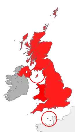 A map of the British Islands