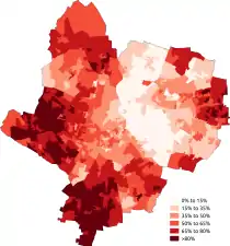 Leicester (45.06% White British)