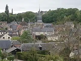 The church and surroundings in Broglie