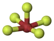 Ball-and-stick model of bromine pentafluoride