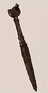 A Bronze and Iron Dagger, found at Saruq Al Hadid. X-ray analysis revealed how the metals were combined.