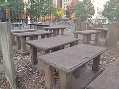 Group of Tabletop Grave Markers from the 1700s in the Ancient Burying Ground