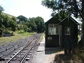 Modern view of the passing loop at Brynglas, looking west. 3 August 2006