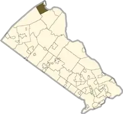 Location of Durham Township in Bucks County, Pennsylvania