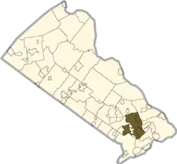 Location of Middletown Township in Bucks County