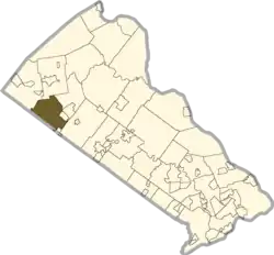 Location of West Rockhill Township in Bucks County