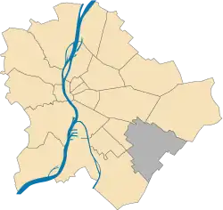 Location of District XVIII in Budapest (shown in grey)