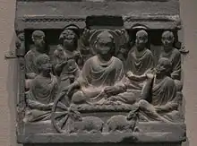 The Buddha's first sermon at Sarnath. Gandhara