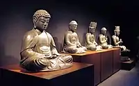 Buddha statues from Japan, acquired by the museum in 1883 at the International Colonial Trade Exposition in Amsterdam