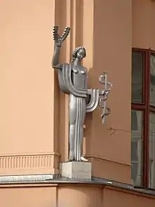 The Statue of Hygieia in Art Deco style in Cracow, Poland (1932)