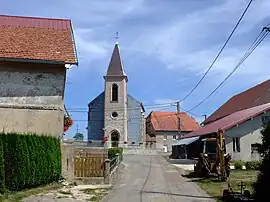 The church and surroundings in Bugny