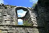 The north clerestory of the chancel or presbytery viewed from inside the building.