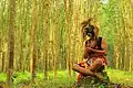 The Javanese Bujang Ganong masked dancer, part of Reog, in North Sumatra