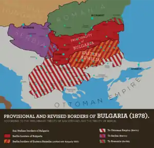 Provisional and Revised Borders of Bulgaria, 1878