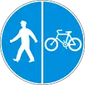 Segregated pedestrian and bicycle path