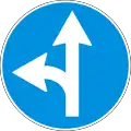 Turn left or go straight ahead