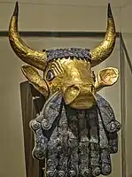 Bull head in a lyre.