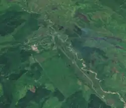 A satellite image of Bulolo