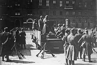 Soldiers of the Austrian Army in Vienna, during the Austrian Civil War in 1934