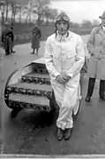 Engineer and Racedriver Kurt C. Volkhart and his rocket car Nürburgring 1929