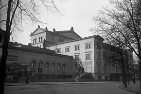 exterior of neo-classical theatre building