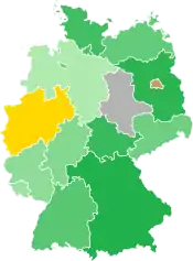 A coloured map of the states of Germany