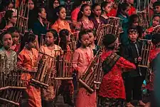 Angklung, traditional music instrument of Sundanese people from West Java