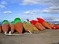 Buoys in dry storage, Homer, Alaska