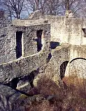 Interior of the main structure with gate tower