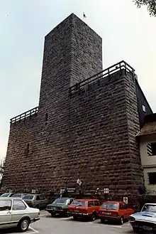 Combination of shield wall and bergfried at Liebenzell Castle, South Germany