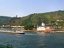 Kaub, with the castles Pfalzgrafenstein and Burg Gutenfels