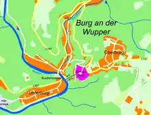 Karte von Burg an der Wupper