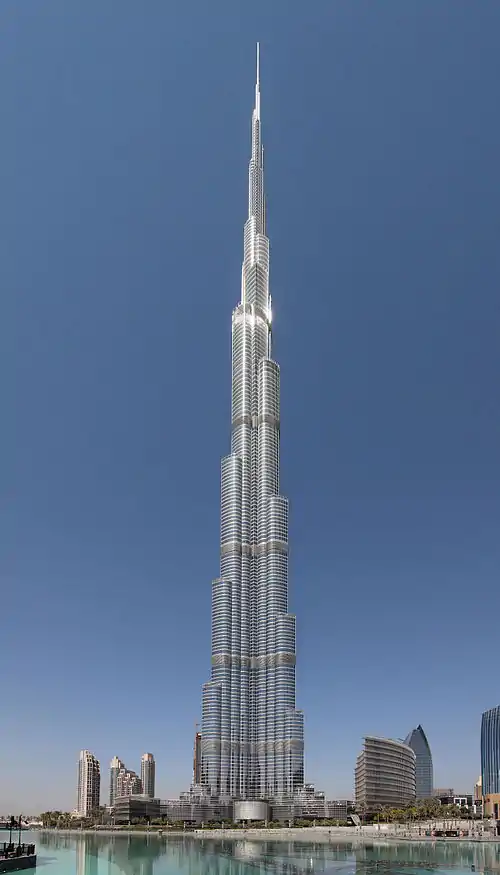 Image 32The Burj Khalifa, the world's tallest structure and building since its topping out in 2009. (from History of the United Arab Emirates)