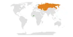 Map indicating locations of Burkina Faso and Soviet Union