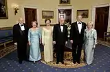 President George W. Bush, Mrs. Bush, Vice President Dick Cheney, Mrs. Cheney, Australian Prime Minister, John Howard and Mrs. Howard in the Blue Room, 2006