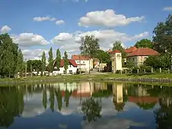 Pond in the town centre