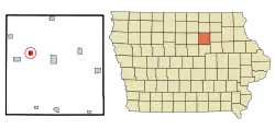 Location of Bristow, Iowa