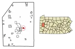 Location of East Butler in Butler County, Pennsylvania.