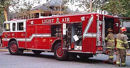 American fire truck in Butte County, California.